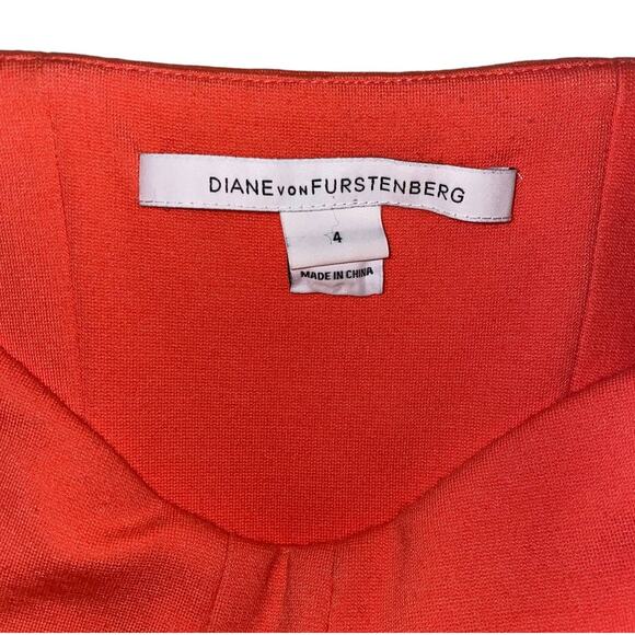 Diane von Furstenberg Asti Silk Chiffon Coral Sweetheart Strapless Dress Size 4 - Picture 8 of 11